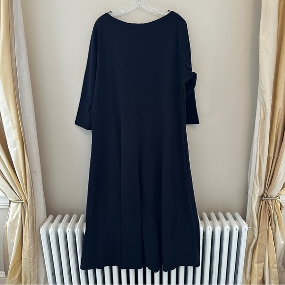 Cobalt Street 3/4 Sleeve BCI Cotton Boatneck Mid-calf Flared Black Dress 3XL - Picture 6 of 9